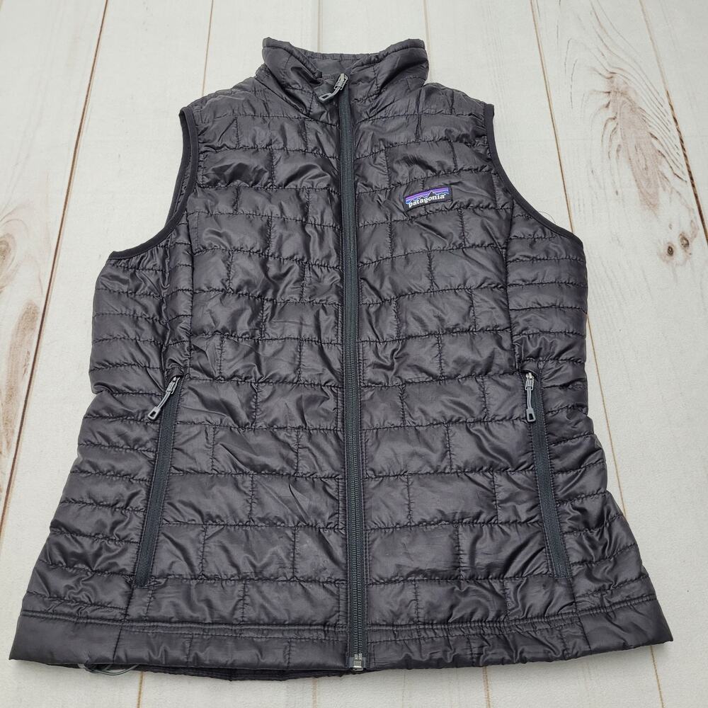 Patagonia black nano puff vest full zip puffer
